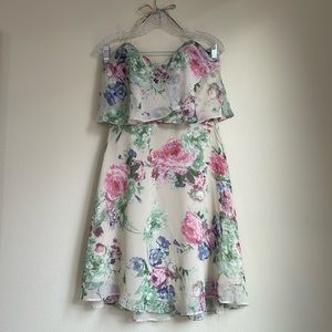Mori Lee by Madeline Gardner Floral Halter Midi Dress Size 12